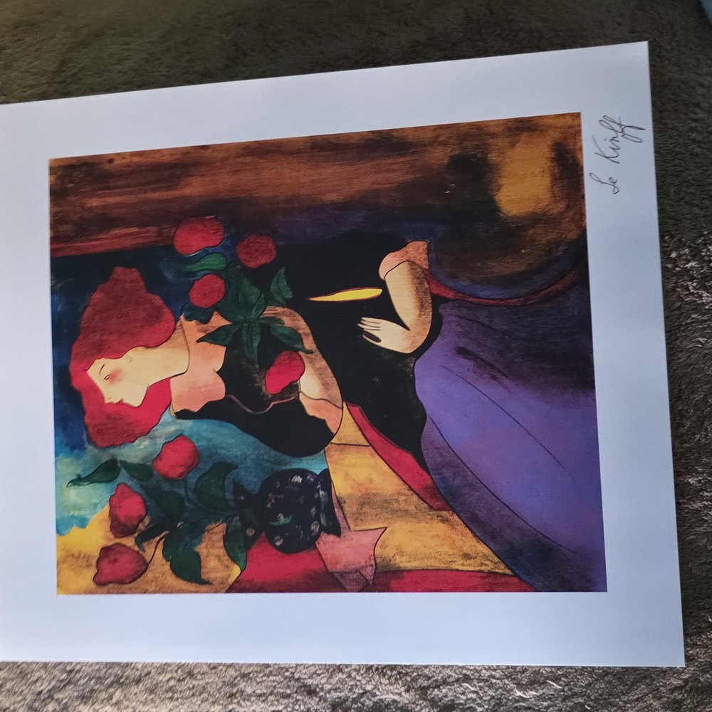 Artist: LINDA Le KINFF *MAGALI AU BOUQUET* Abstract Art Print